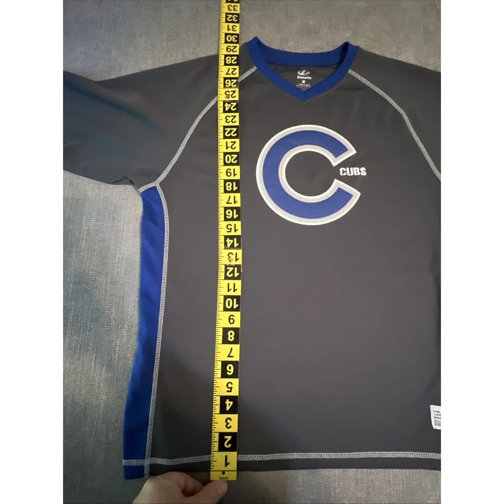 Chicago Cubs Jersey Mens M Gray Blue Dynasty MLB Baseball‎ Logo Athletic Team